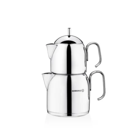 کتری و قوری 0.65 + 1.2 لیتر استیل براق پرا کرکماز 281 | لوازم خانگی ایران