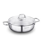 قابلمه کوتاه 26*7.0 سانتیمتر 3.6 لیتر استیل براق پرلا کرکماز 1834