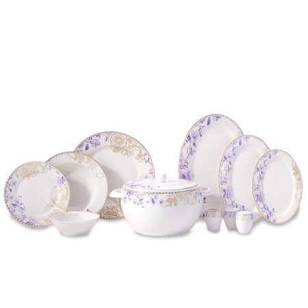 سرویس غذاخوری چینی اپال 60 پارچه سفید پرلا کرکماز 8377