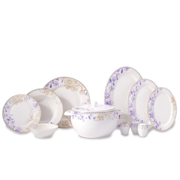 سرویس غذاخوری چینی اپال 60 پارچه سفید پرلا کرکماز 8377