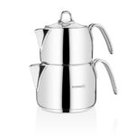 کتری و قوری 1.8 + 3.2 لیتر استیل براق پرلا مگا کرکماز 029