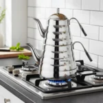 کتری و قوری 1.1 + 2.5 لیتر استیل براق پترا کرکماز 223 | لوازم خانگی ایران