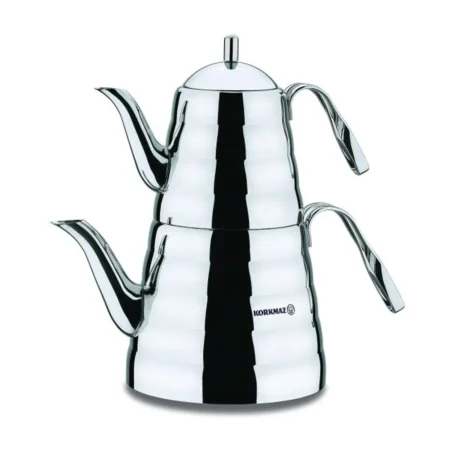 کتری و قوری 1.1 + 2.5 لیتر استیل براق پترا کرکماز 223 | لوازم خانگی ایران