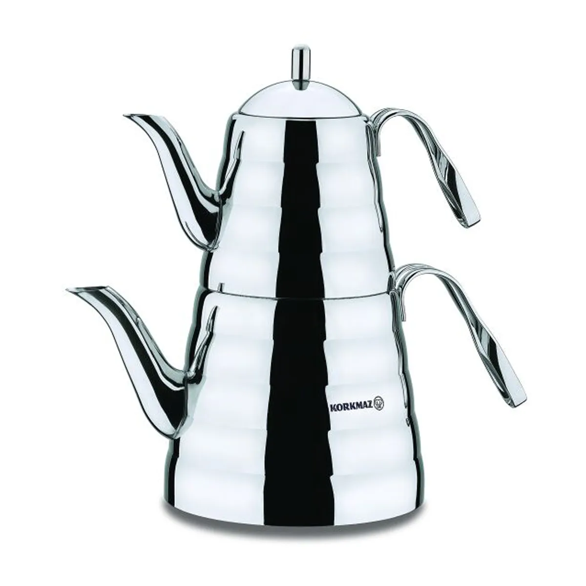 korkmaz-petra-223-iranhomeappliances کتری و قوری 1.1 + 2.5 لیتر استیل براق پترا کرکماز 223 | لوازم خانگی ایران