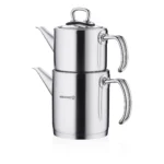 کتری و قوری 1.2 + 1.8 لیتر استیل مات پرولاین کرکماز 274 | لوازم خانگی ایران