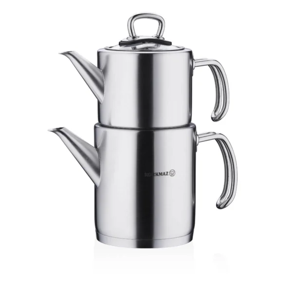 کتری و قوری 1.2 + 1.8 لیتر استیل مات پرولاین کرکماز 274 | لوازم خانگی ایران