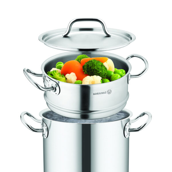 ظرف بخارپز 20*10 سانتیمتر 3.1 لیتر استیل مات پرولاین کرکماز 2771