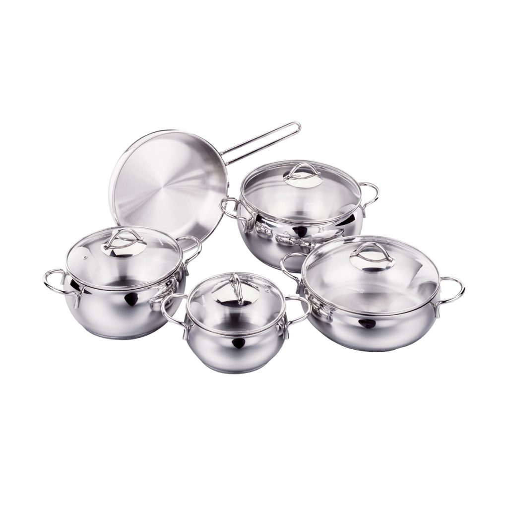 سرویس قابلمه 9 پارچه استیل براق تامبیک کرکماز 1800