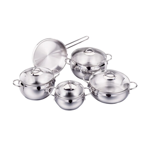 سرویس قابلمه 9 پارچه استیل براق تامبیک کرکماز 1800