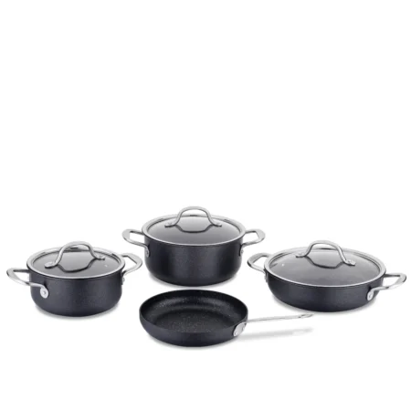 سرویس قابلمه 7 پارچه نچسب مشکی تورا کرکماز 2889 | لوازم خانگی ایران