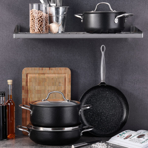 سرویس قابلمه نچسب 7 پارچه مشکی تورا کرکماز 2889