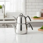 کتری و قوری 1.0+2.0 لیتر استیل براق ورتکس کرکماز 197 | لوازم خانگی ایران