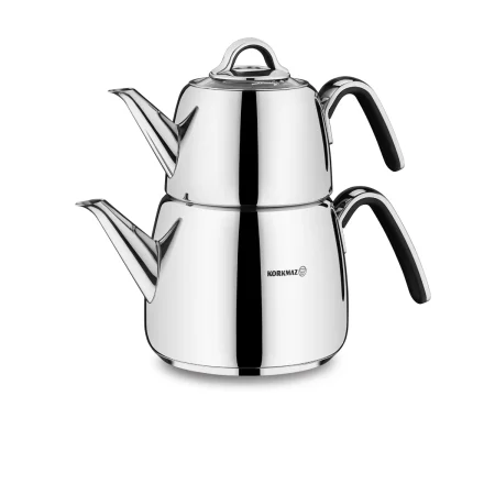 کتری و قوری 1.0+2.0 لیتر استیل براق ورتکس کرکماز 197 | لوازم خانگی ایران