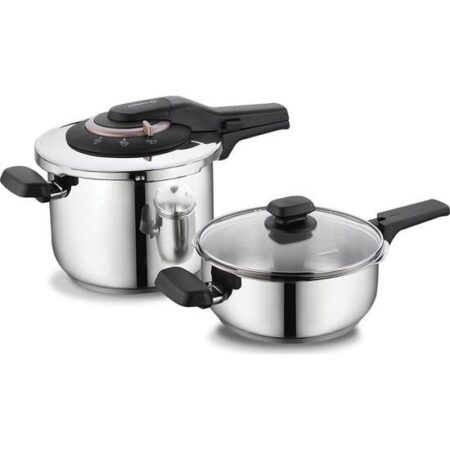 سرویس زودپز دوقلو استیل براق ویتاپلاس کواترو کرکماز 168