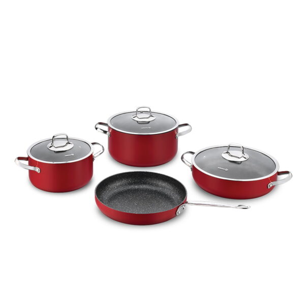 سرویس قابلمه نچسب 7 پارچه قرمز زتا کرکماز 1877