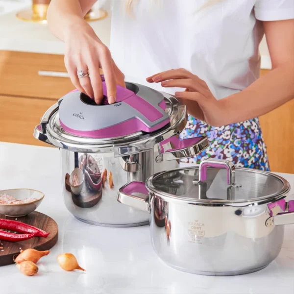 زودپز دوقلو 6.0 + 4.0 لیتر استیل اربیت کاراجا 153.03.07.9325