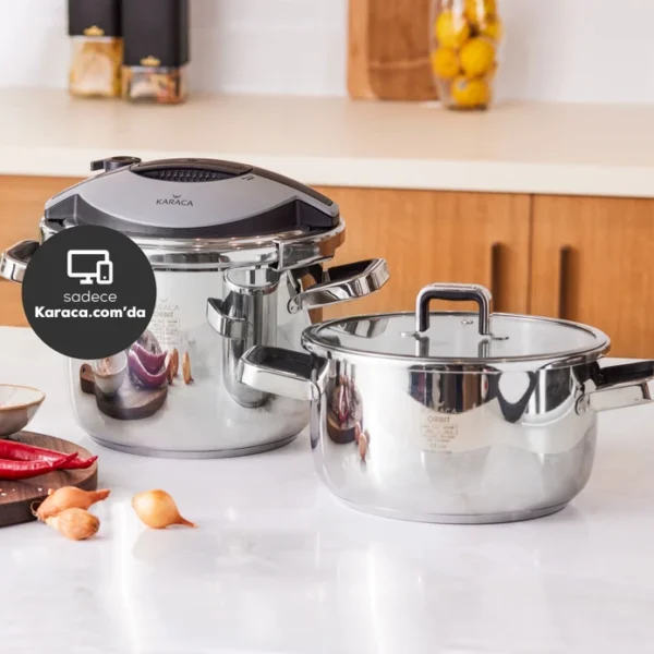 زودپز دوقلو 6.0 + 4.0 لیتر استیل اربیت کاراجا 153.03.08.0508