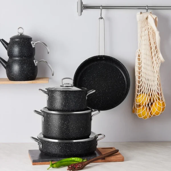 سرویس جهیزیه ۱۴ پارچه مشکی پاور بیوگرانیت کاراجا 153.03.08.1598