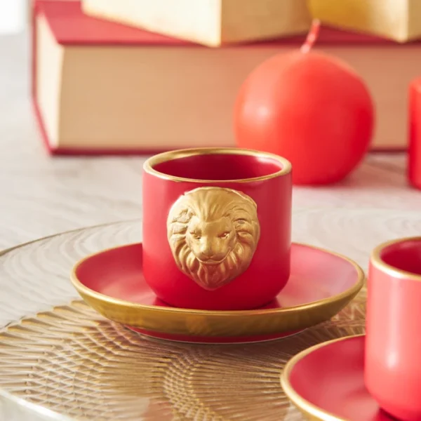 سرویس قهوه خوری 2 نفره قرمز لاین کاراجا 153.03.06.6517