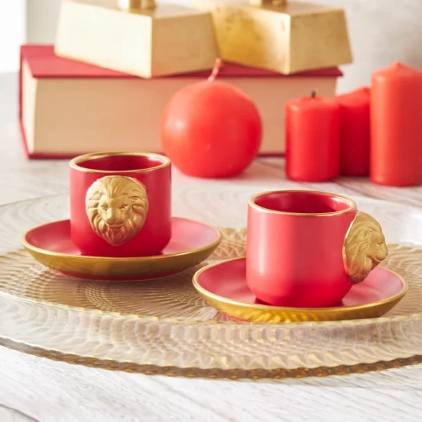 سرویس قهوه خوری 2 نفره قرمز لاین کاراجا 153.03.06.6517