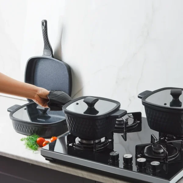 سرویس قابلمه 7 پارچه مشکی دایموند کاراجا 153.03.08.1853