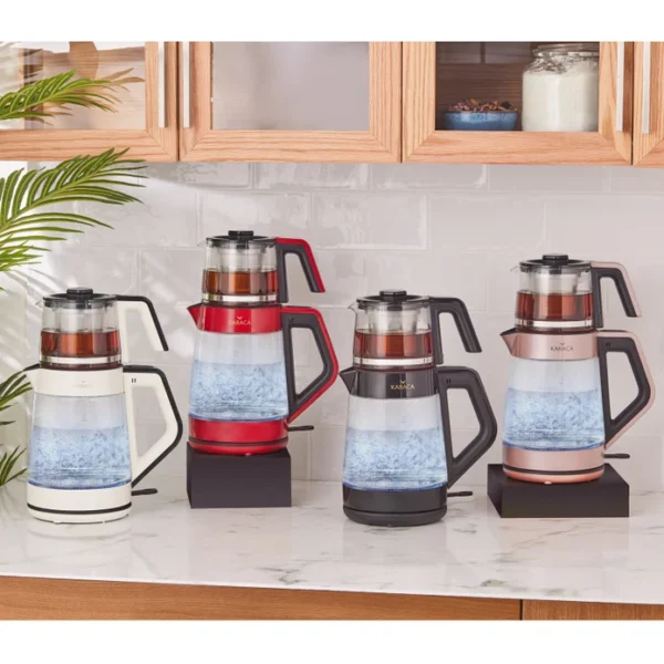 چاي ساز اتوماتیک برقی 1900 وات 1.0 + 2.0 لیتر سفید رترو کاراجا 153.03.06.7211