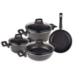 سرویس قابلمه 7 پارچه مشکی گرانیت موند تاشوو T3031 Iran Home Appliances لوازم خانگی ایران