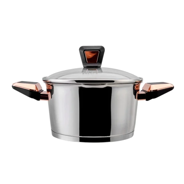 سرویس قابلمه 8 پارچه استیل براق پاوراستیل کوب کاراجا 153.03.07.8260