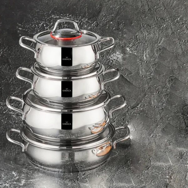 سرویس قابلمه 13 پارچه استیل امیرگان کاراجا 153.03.08.0671