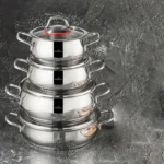 سرویس قابلمه 8 پارچه استیل براق سریر کاراجا 153.03.08.1214