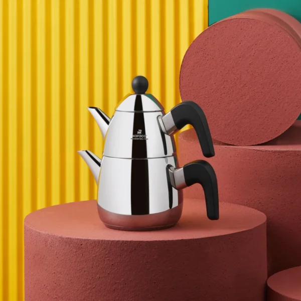 کتری و قوری کوچک 1.5 + 0.65 لیتر استیل پاوراستیل پرو توکیو کاراجا 153.03.07.8772