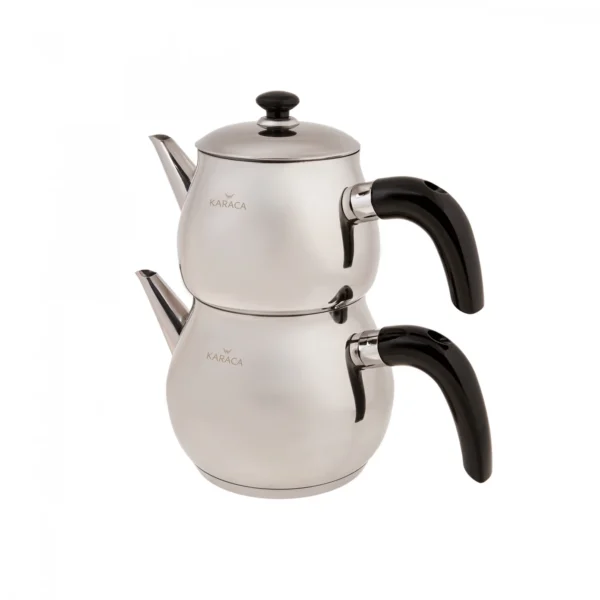 کتری و قوری استیل 1.75 + 1 لیتر مشکی لیلا کاراجا 153.03.06.1275