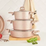 سرویس قابلمه 7 پارچه صورتی بیوگرانیت کاراجا 153.03.08.0112 Iran Home Appliances لوازم خانگی ایران