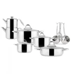 سرویس جهیزیه 15 پارچه استیل گرانادا کاراجا 153.03.08.0214 Iran Home Appliances لوازم خانگی ایران