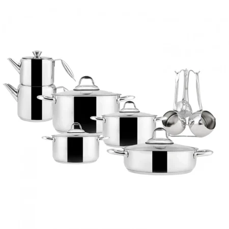 سرویس جهیزیه 15 پارچه استیل گرانادا کاراجا 153.03.08.0214 Iran Home Appliances لوازم خانگی ایران