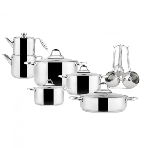 سرویس جهیزیه 15 پارچه استیل گرانادا کاراجا 153.03.08.0214 Iran Home Appliances لوازم خانگی ایران