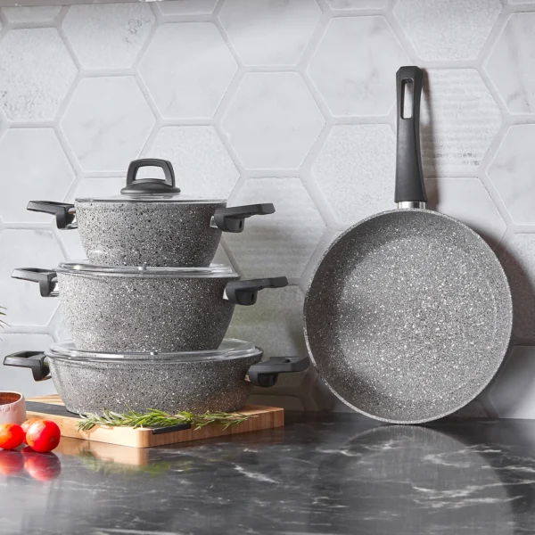 سرویس قابلمه 7 پارچه طوسی پاور بیوگرانیت گریش کاراجا 153.03.08.0352 Iran Home Appliances لوازم خانگی ایران