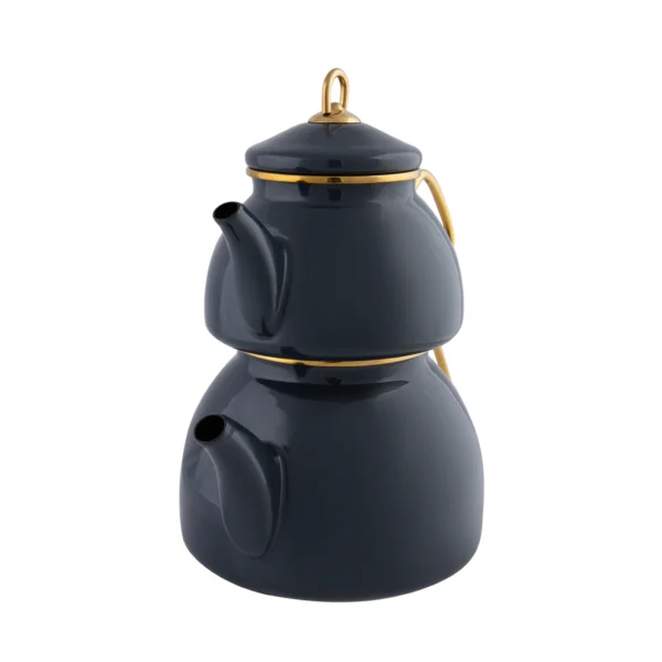 کتری و قوری لعابی 2.3 + 1.1 لیتر زغالی رترو کاراجا 153.03.08.0535