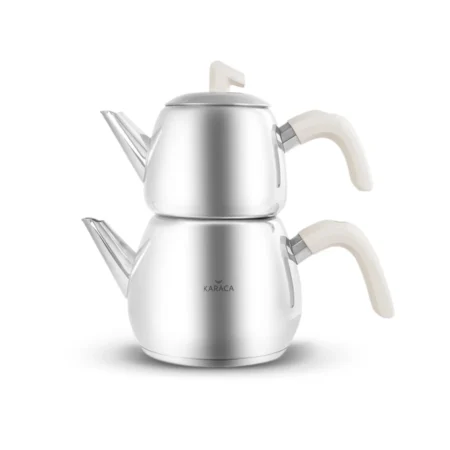 کتری و قوری 2 + 1 لیتر بیسیک کرم کاراجا 153.03.08.1191