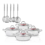 سرویس قابلمه 13 پارچه استیل امیرگان کاراجا 153.03.08.0671 Iran Home Appliances لوازم خانگی ایران