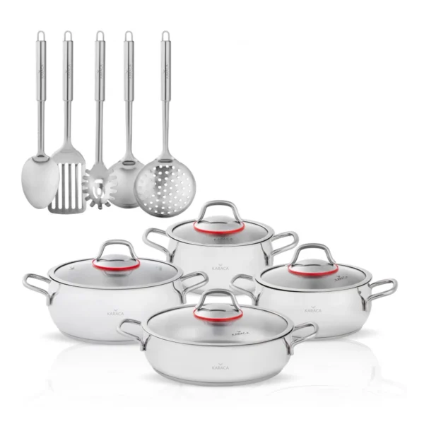 سرویس قابلمه 13 پارچه استیل امیرگان کاراجا 153.03.08.0671 Iran Home Appliances لوازم خانگی ایران