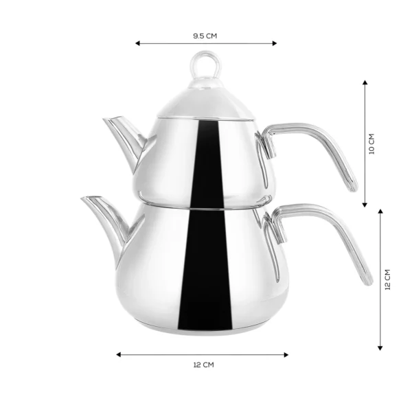 کتری و قوری 2 + 1.1 لیتر استیل کاراجا 153.03.08.0693