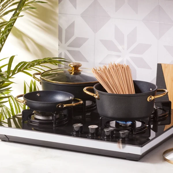 سرویس قابلمه 8 پارچه مشکی پاور بیوگرانیت کاراجا 153.03.08.1253 Iran Home Appliances لوازم خانگی ایران