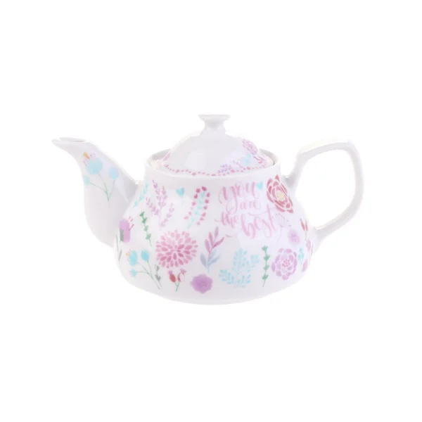 کتری و قوری لعابی 2.2 + 0.65 لیتر صورتی رترو کاراجا 153.03.08.1336