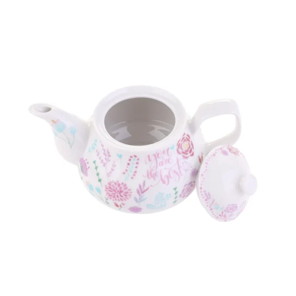 کتری و قوری لعابی 2.2 + 0.65 لیتر صورتی رترو کاراجا 153.03.08.1336