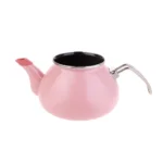 کتری و قوری لعابی 2.2 + 0.65 لیتر صورتی رترو کاراجا 153.03.08.1336