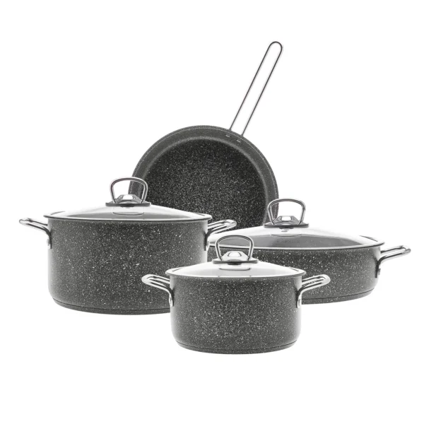 سرویس قابلمه 7 پارچه طوسی بیوگرانیت کاراجا 153.03.08.1594 Iran Home Appliances لوازم خانگی ایران