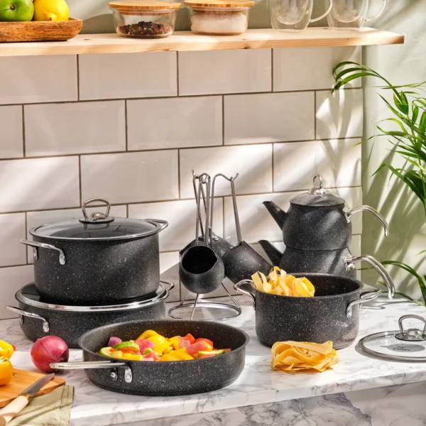 سرویس جهیزیه ۱۴ پارچه طوسی پاور بیوگرانیت کاراجا 153.03.08.1599 Iran Home Appliances لوازم خانگی ایران