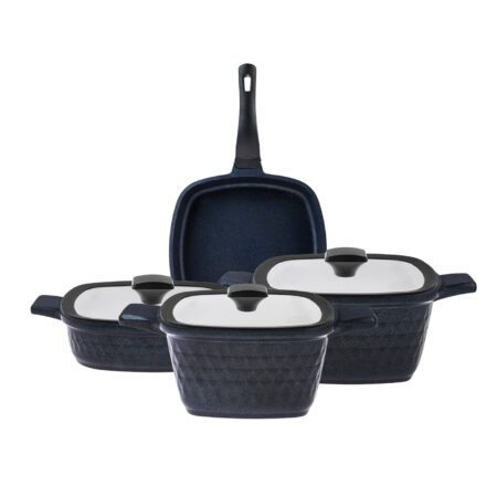 سرویس قابلمه مربع 7 پارچه مشکی دایموند کاراجا 153.03.08.1853 Iran Home Appliances لوازم خانگی ایران