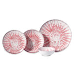 سرویس غذاخوری چینی 16 پارچه صورتی لوراکرکماز 8858